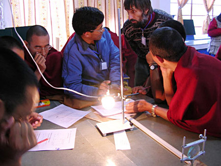 Tibetan monks address science in the mountains of India